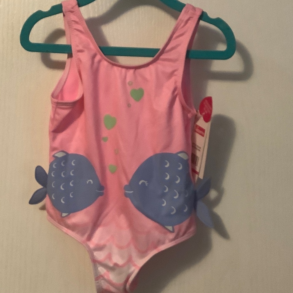 Pink Fish Print Swimsuit